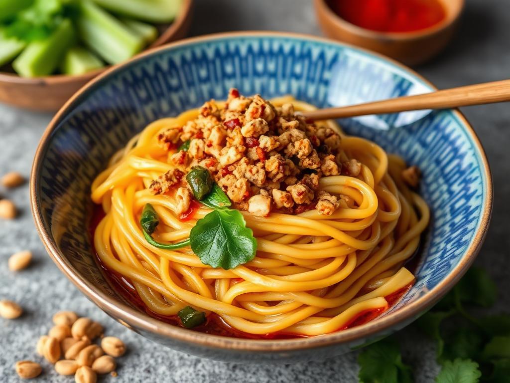 Vegan dan dan noodles