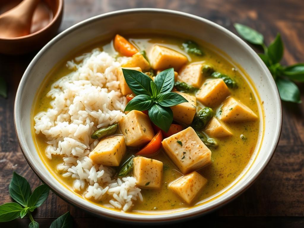 Thai green curry with tofu